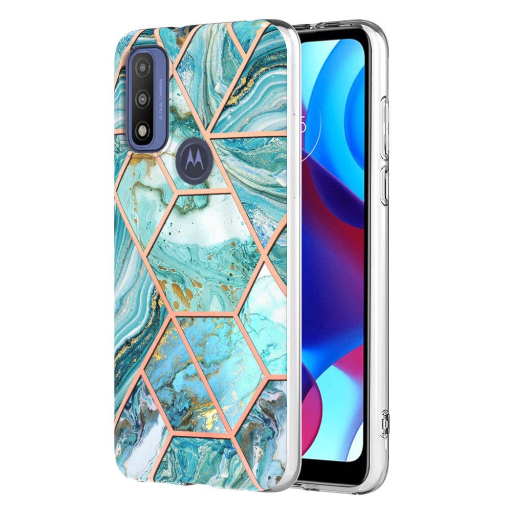 Marble Motorola G Pure case - Blue