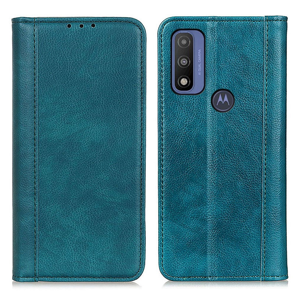 Genuine leather case with magnetic closure for Motorola G Pure - Green