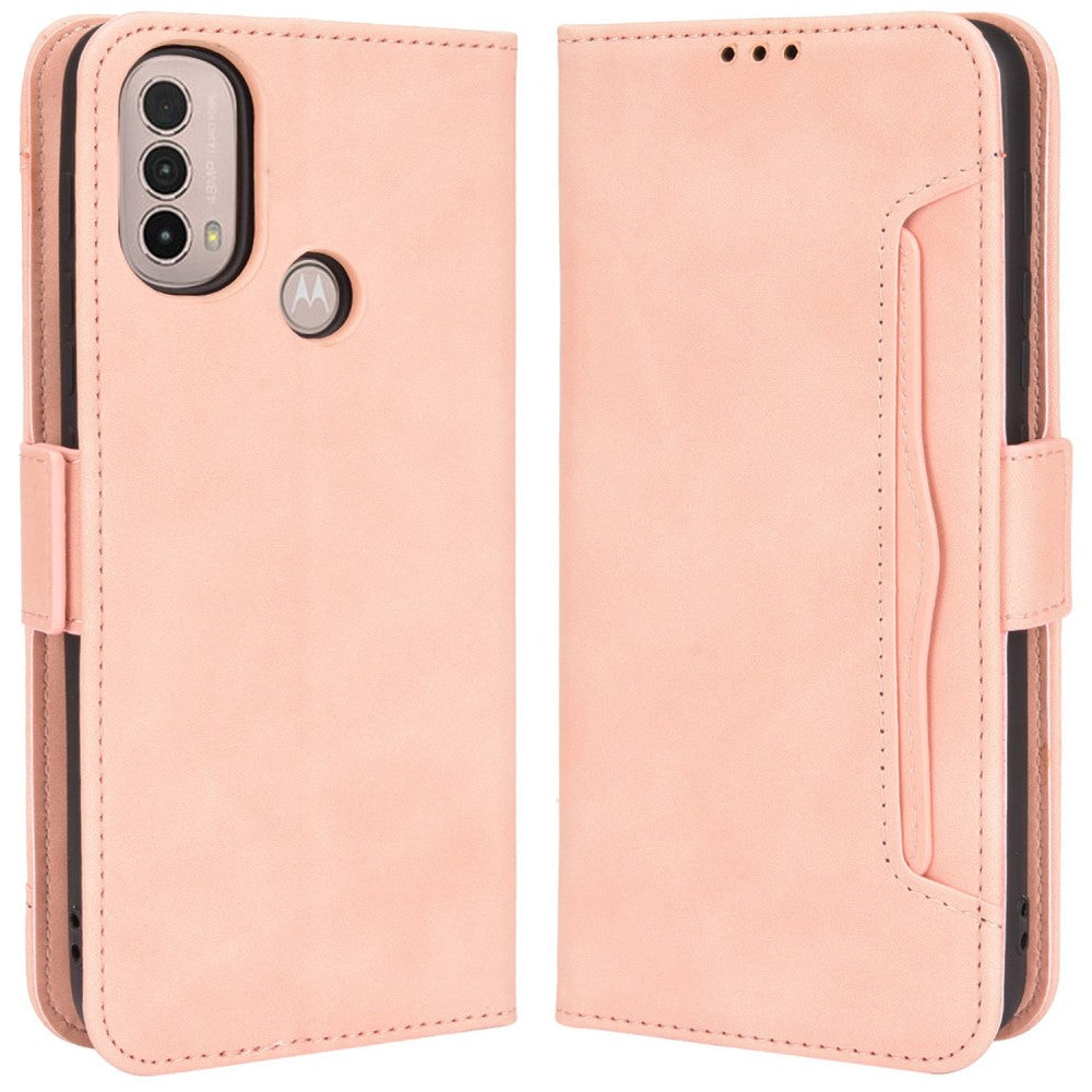 Modern-styled leather wallet case for Motorola Moto E30 / E40 / E20 - Pink