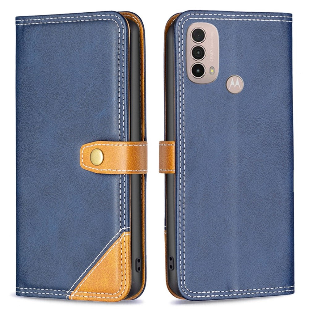 BINFEN two-color leather case for Motorola Moto E30 / E40 - Blue