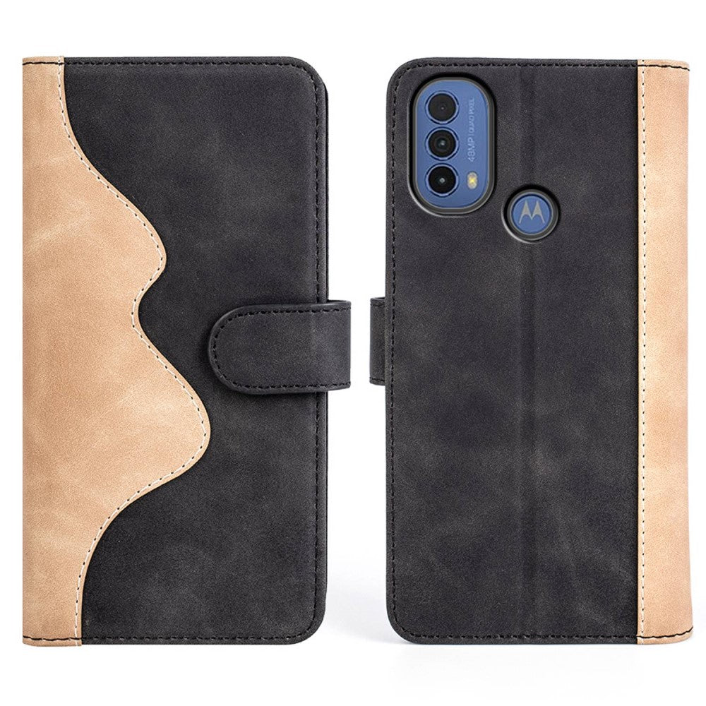 Two-color leather flip case for Motorola Moto E30 / E40 / E20 - Black