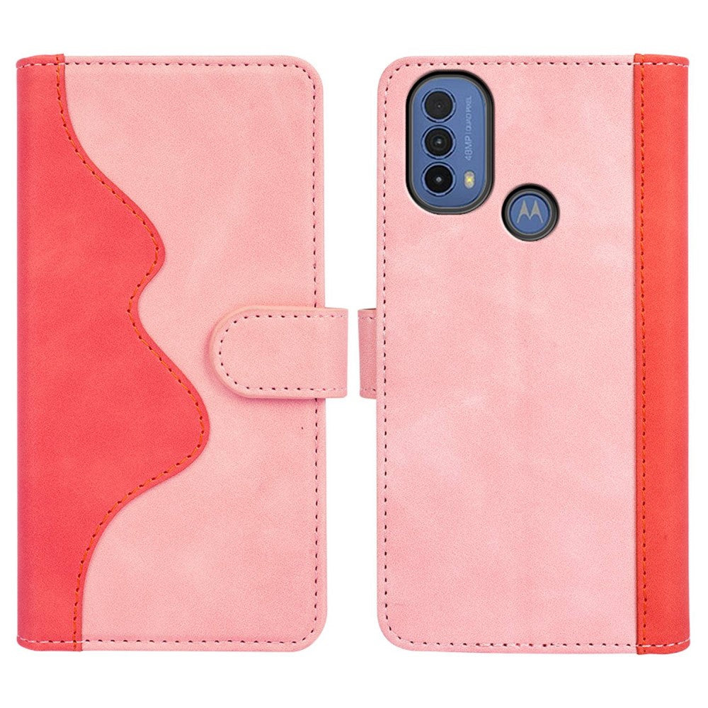 Two-color leather flip case for Motorola Moto E30 / E40 / E20 - Pink