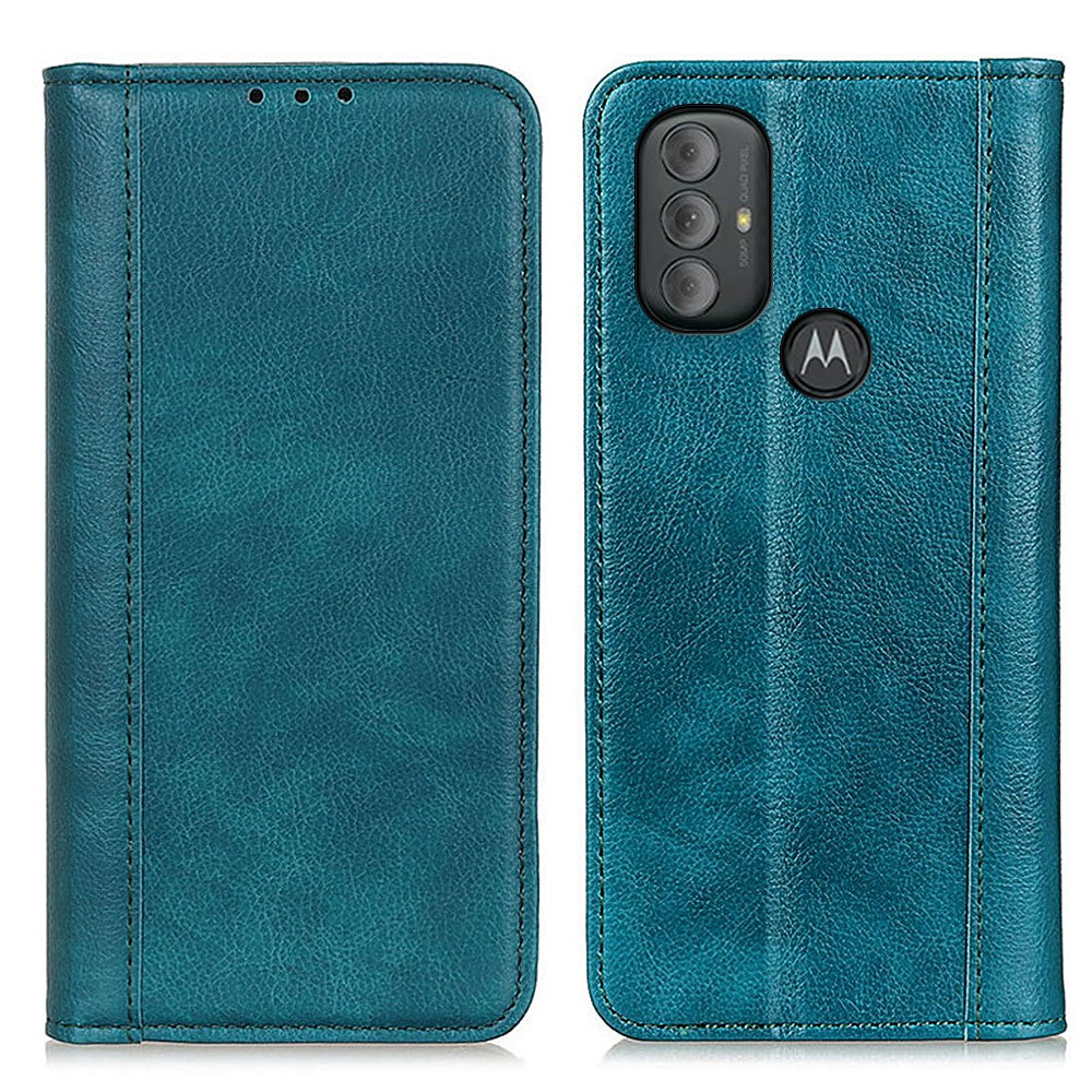 Genuine leather case with magnetic closure for Motorola Moto G Power (2022) - Green