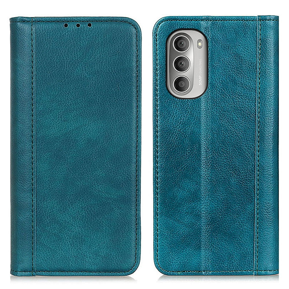 Genuine leather case with magnetic closure for Motorola Moto G Stylus (2022) - Green