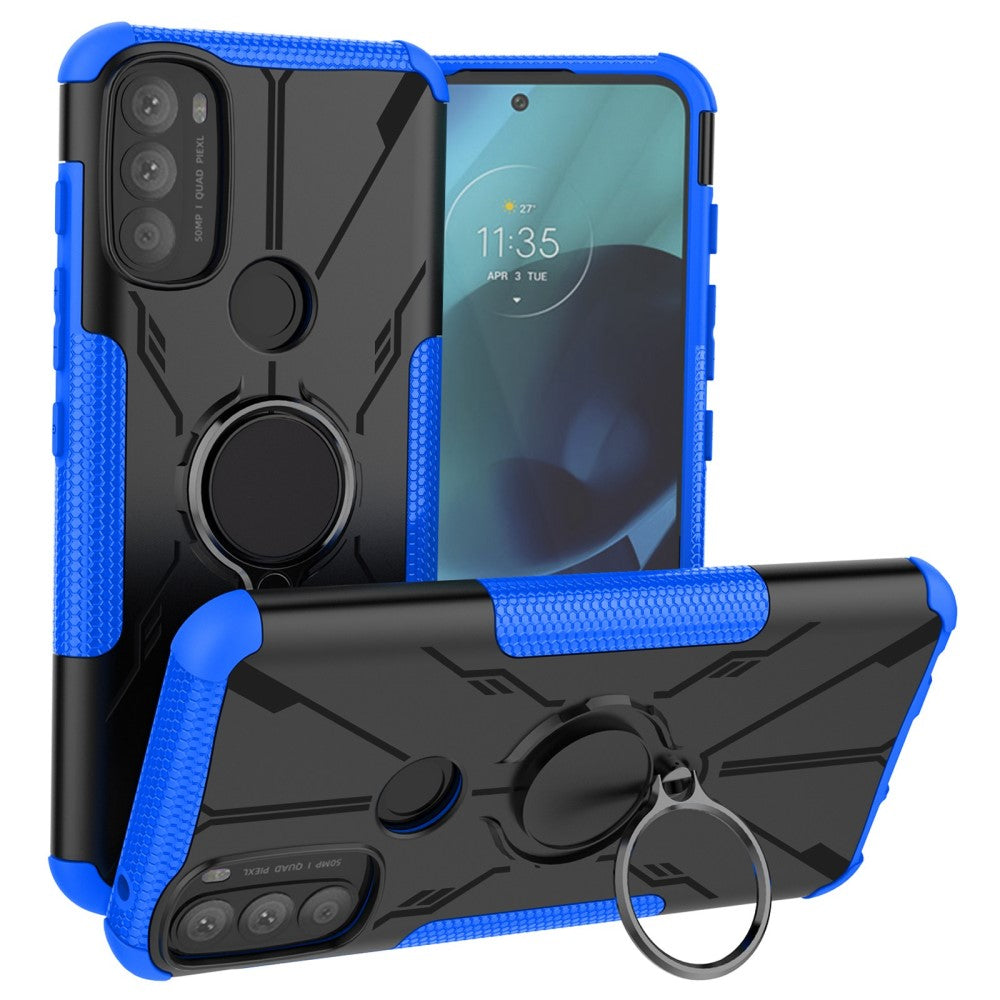 Kickstand cover with magnetic sheet for Motorola Moto G71 5G - Blue