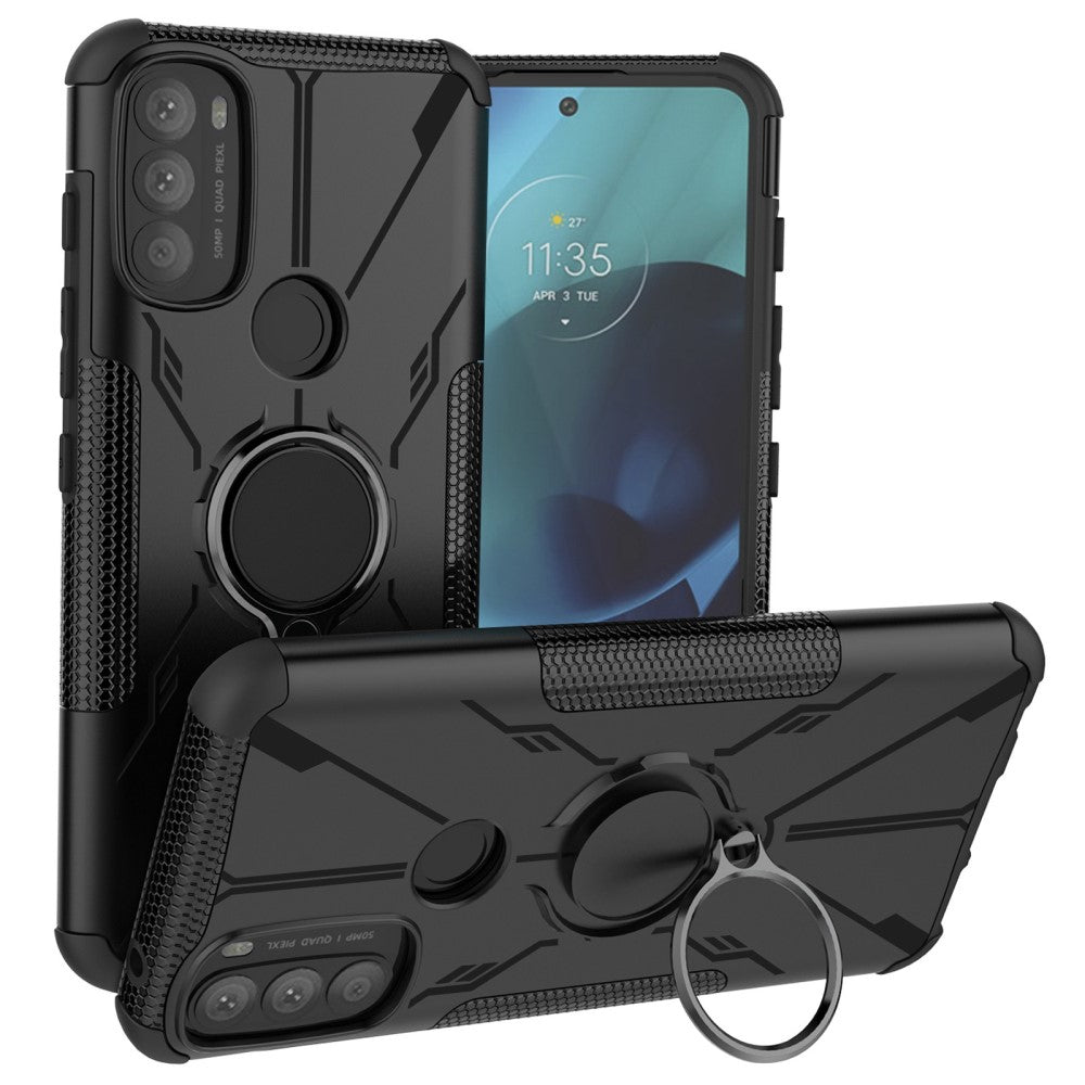 Kickstand cover with magnetic sheet for Motorola Moto G71 5G - Black