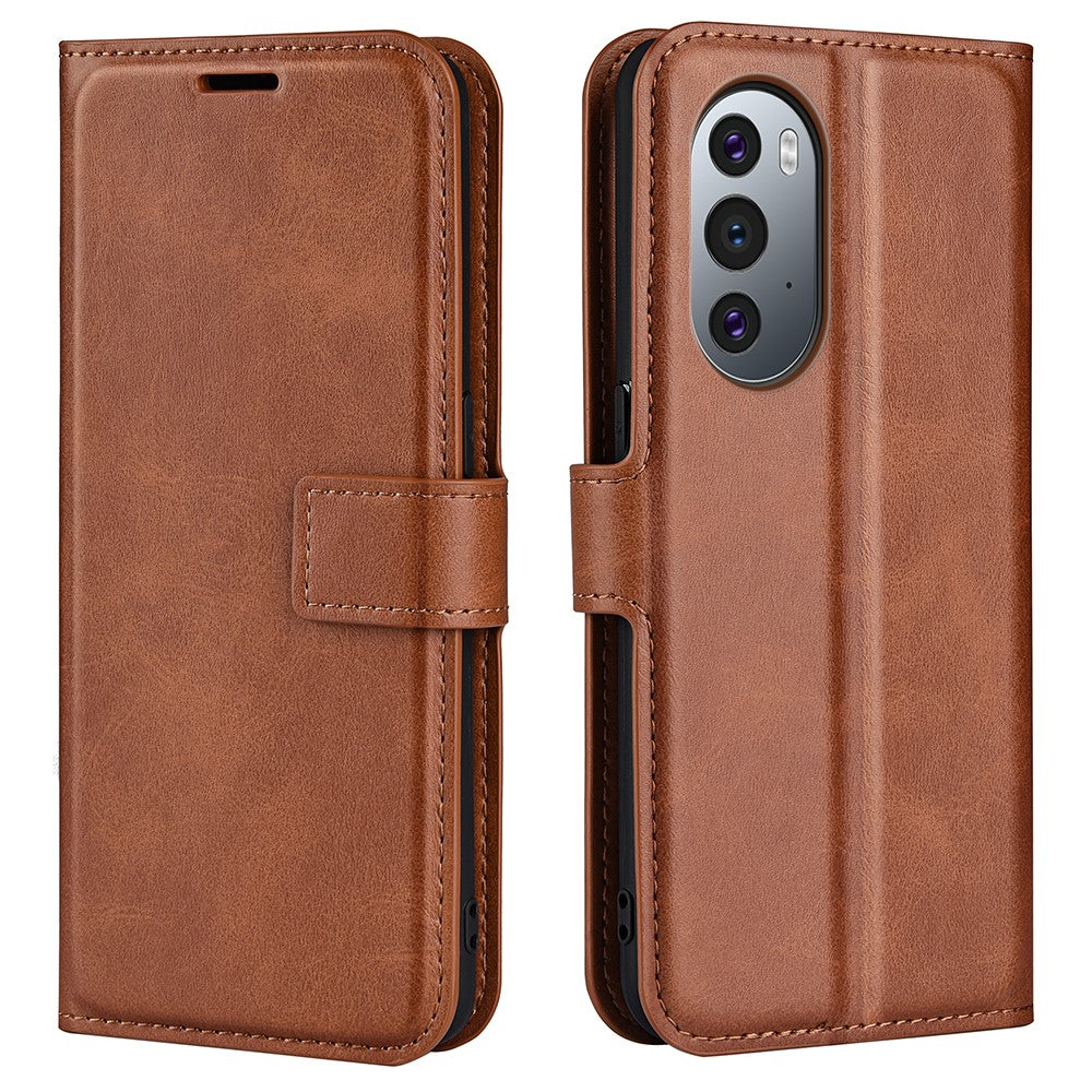 Wallet-style leather case for Motorola Edge 30 Ultra - Light Brown