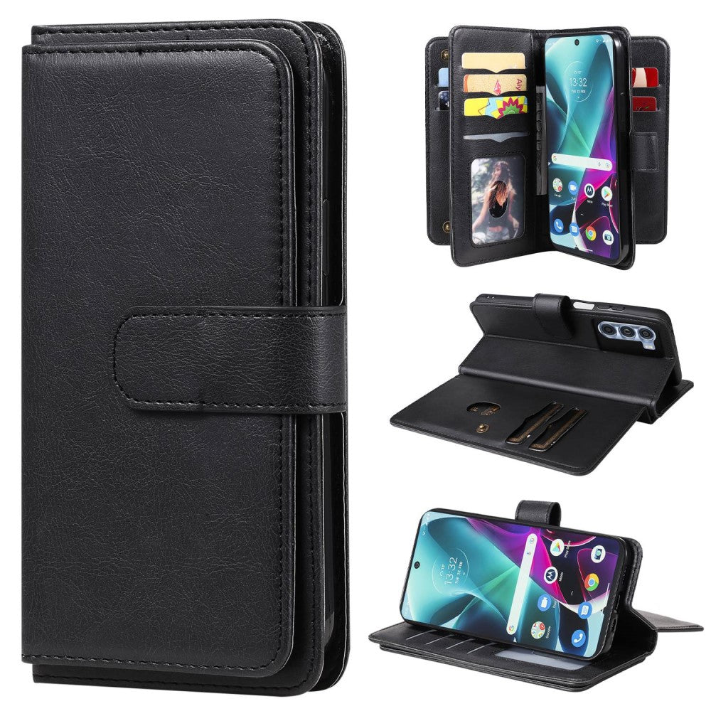 10-slot wallet case for Motorola Moto G200 5G / Edge S30 - Black