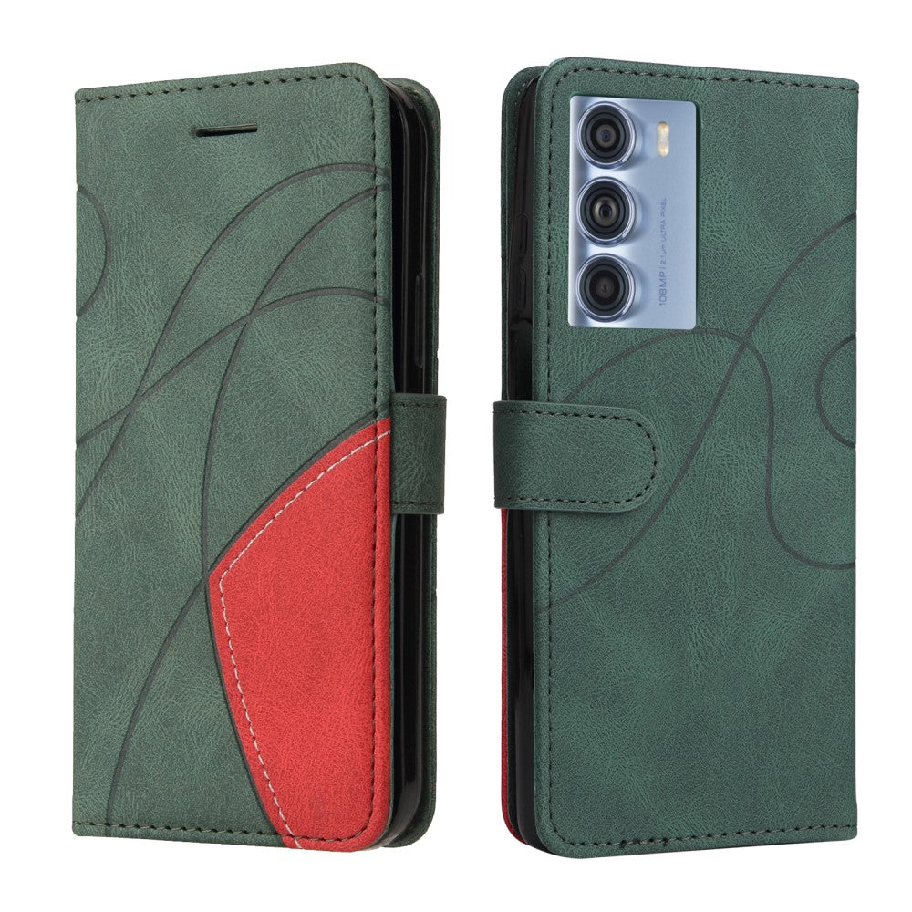 Textured leather case with strap for Motorola Moto G200 5G / Edge S30 - Green