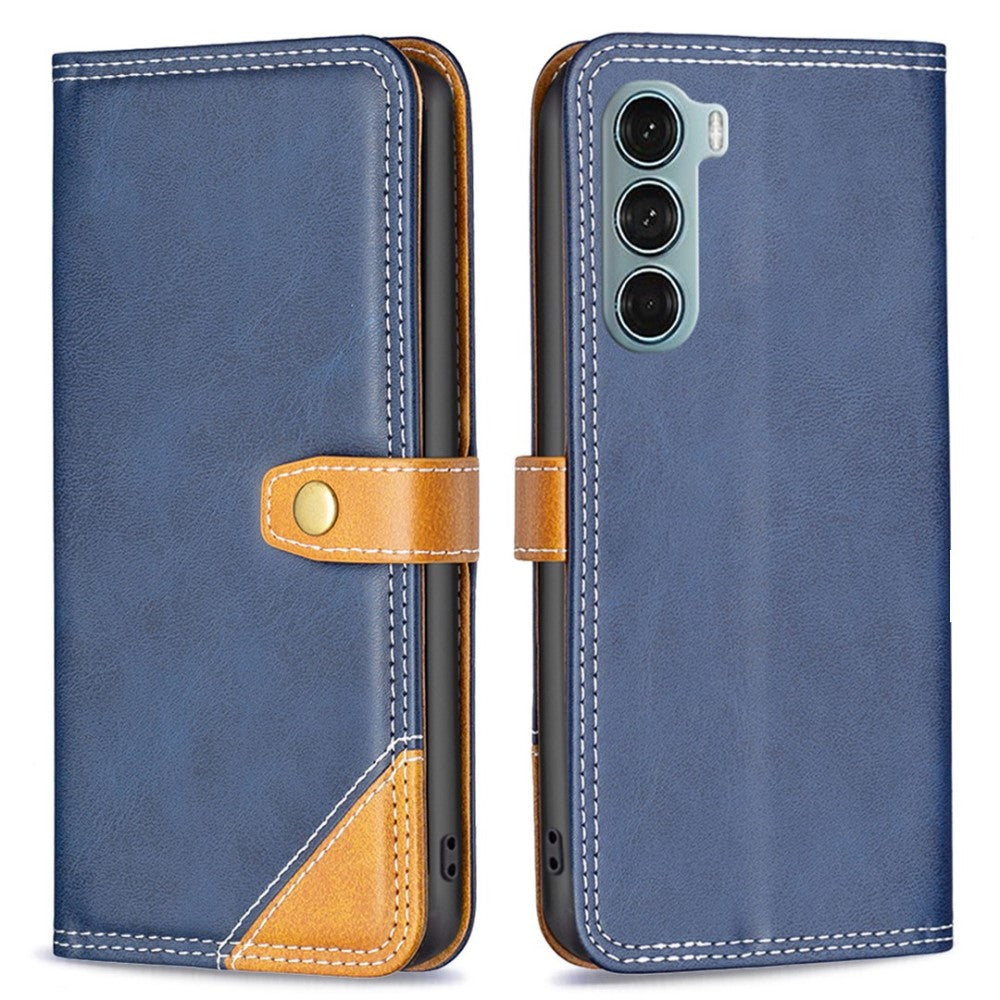 BINFEN two-color leather case for Motorola Moto G200 5G / Edge S30 - Blue