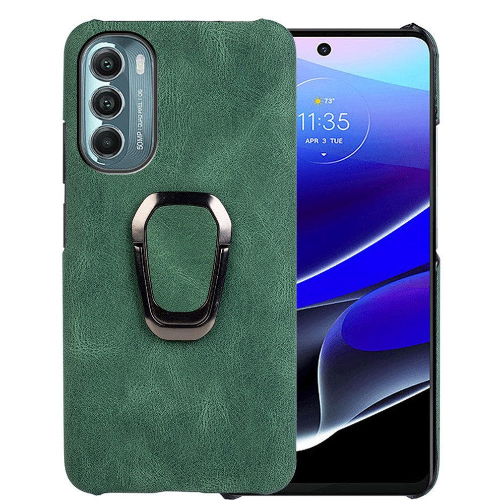Shockproof leather cover with oval kickstand for Motorola Moto G Stylus 5G (2022) - Green