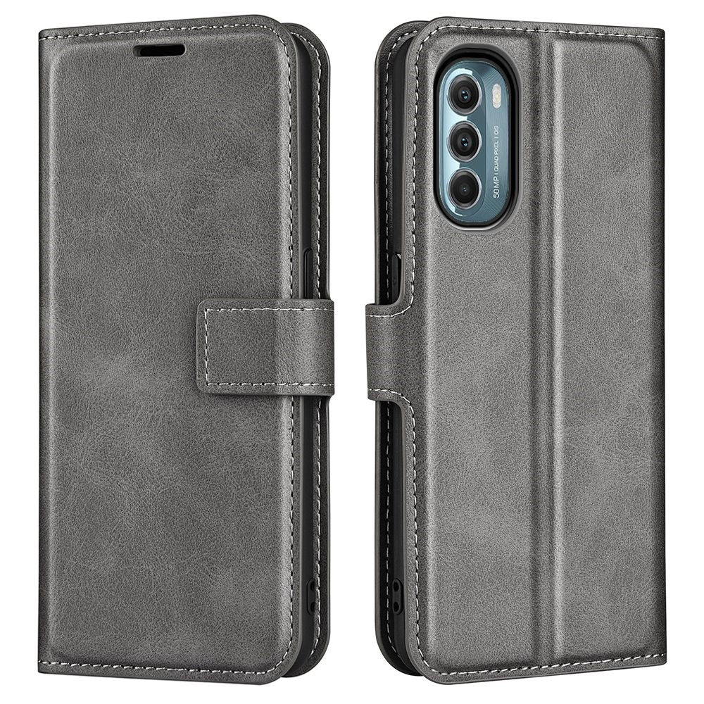 Wallet-style leather case for Motorola Moto G (2022) - Grey