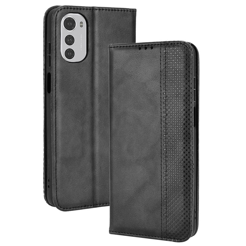 Bofink Vintage Motorola Moto E32s / E32 leather case - Black