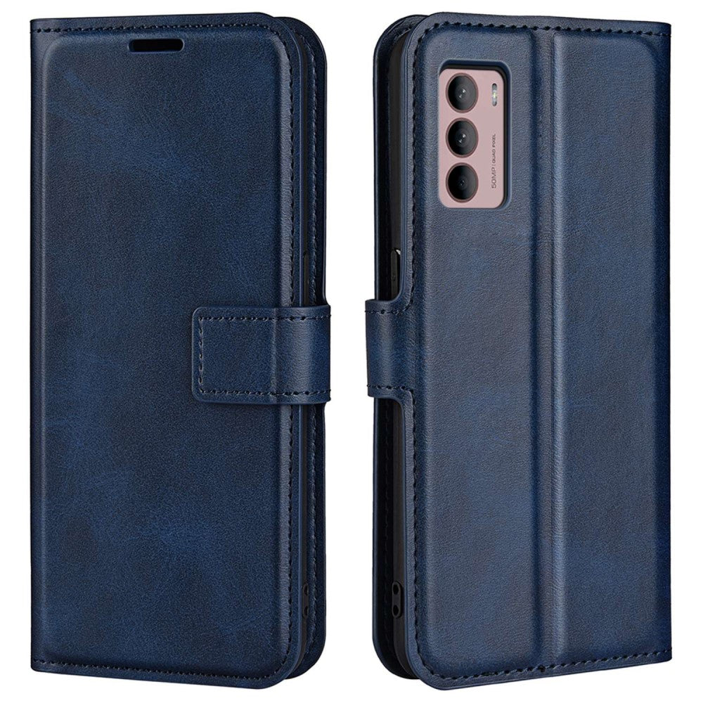 Wallet-style leather case for Motorola Moto G42 - Blue