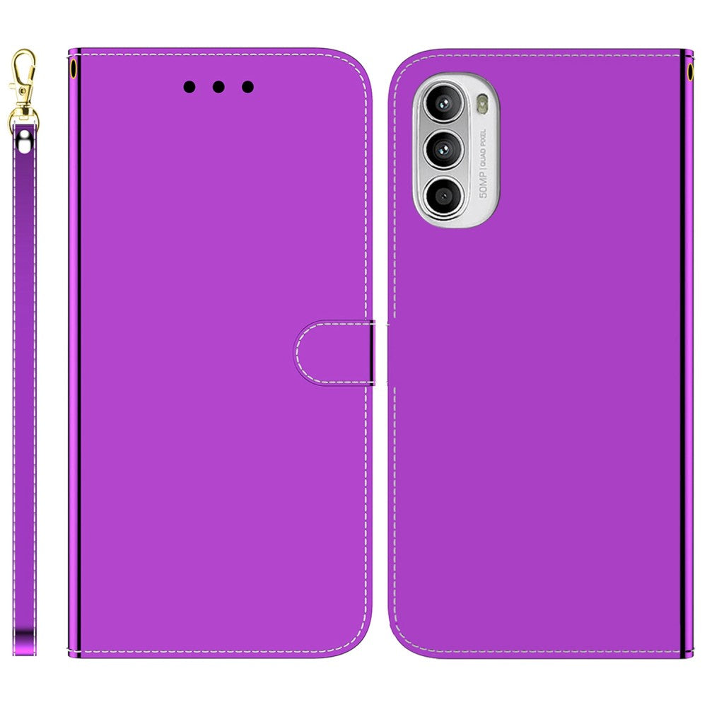 Mirror Motorola Moto G62 5G flip case - Purple
