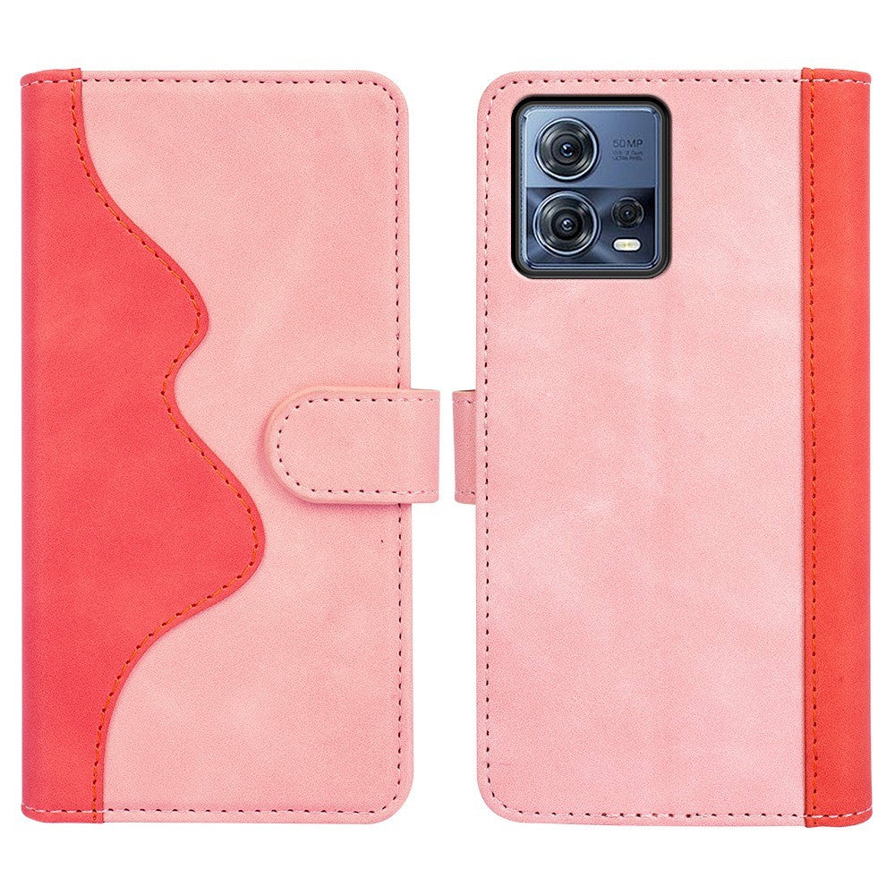 Two-color leather flip case for Motorola Moto S30 Pro - Pink
