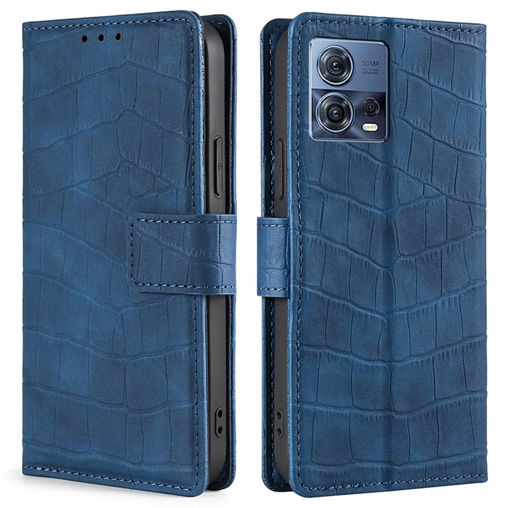 Crocodile textured leather case for Motorola Moto S30 Pro - Blue