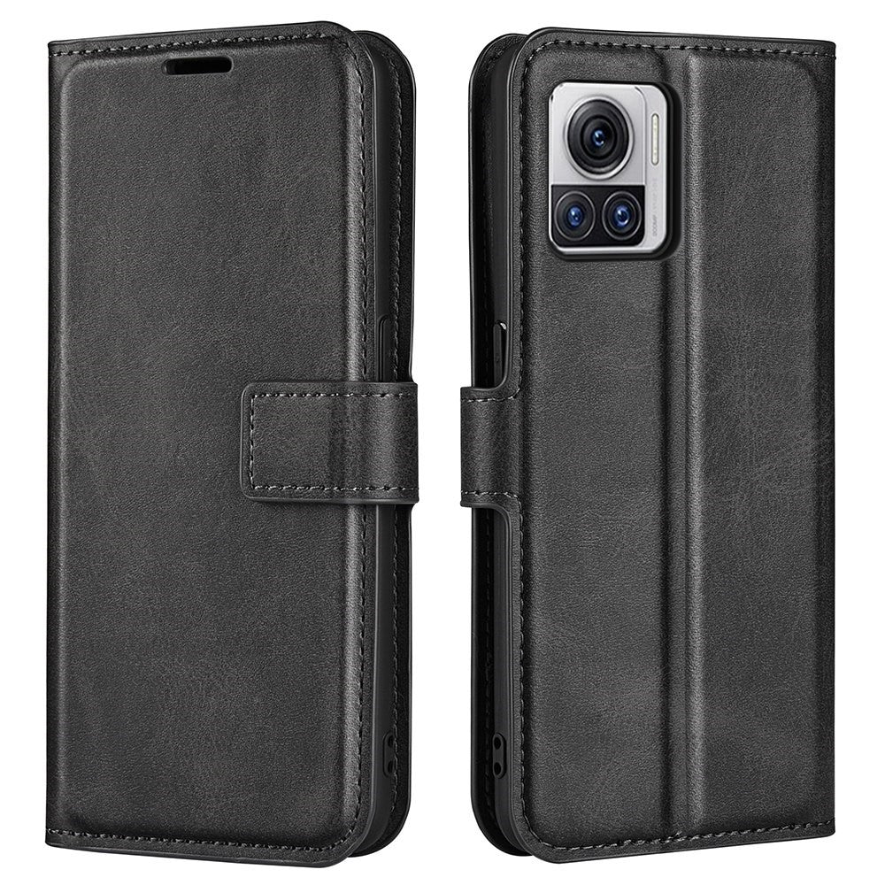Wallet-style leather case for Motorola Moto X30 Pro - Black