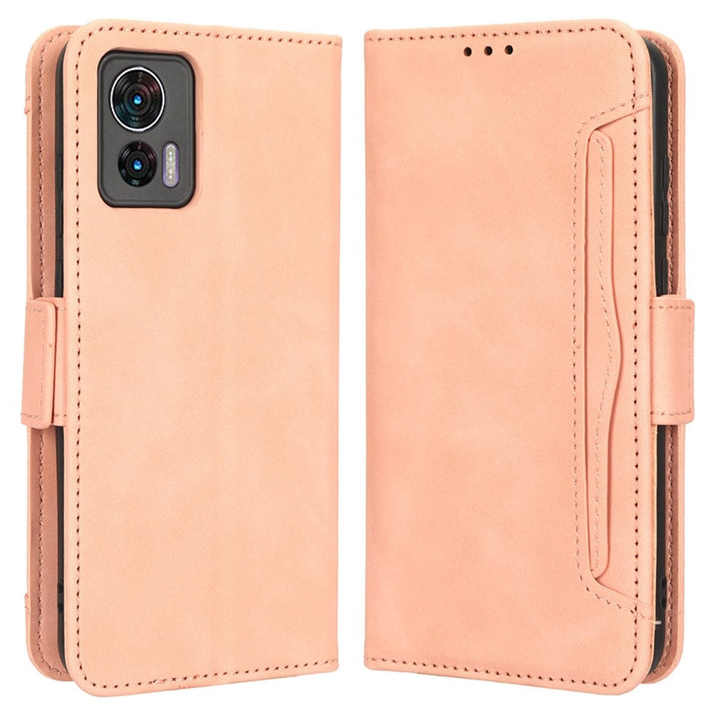 Modern-styled leather wallet case for Motorola Edge 30 Neo - Pink