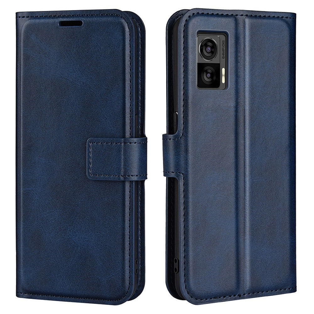 Wallet-style leather case for Motorola Edge 30 Neo - Blue