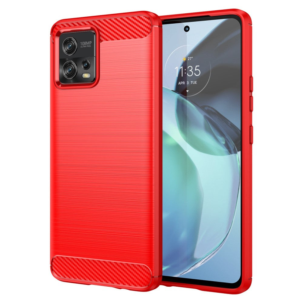 Carbon Flex case - Motorola Moto G72 - Red