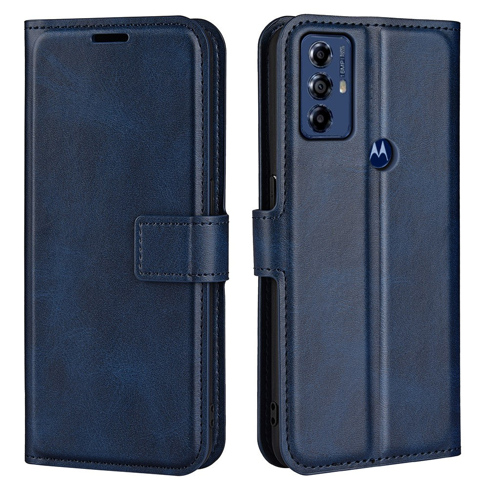 Wallet-style leather case for Motorola Moto G Play (2023) - Blue