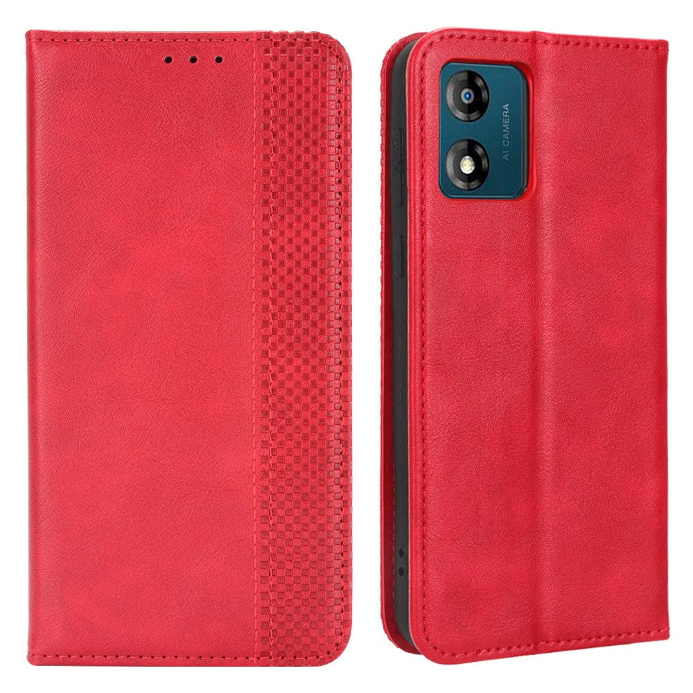 Bofink Vintage Motorola Moto E13 leather case - Red