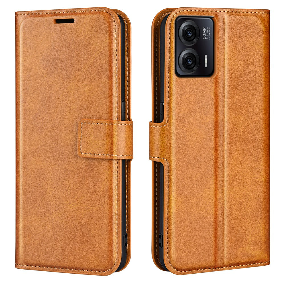 Wallet-style leather case for Motorola Moto G73 - Yellow