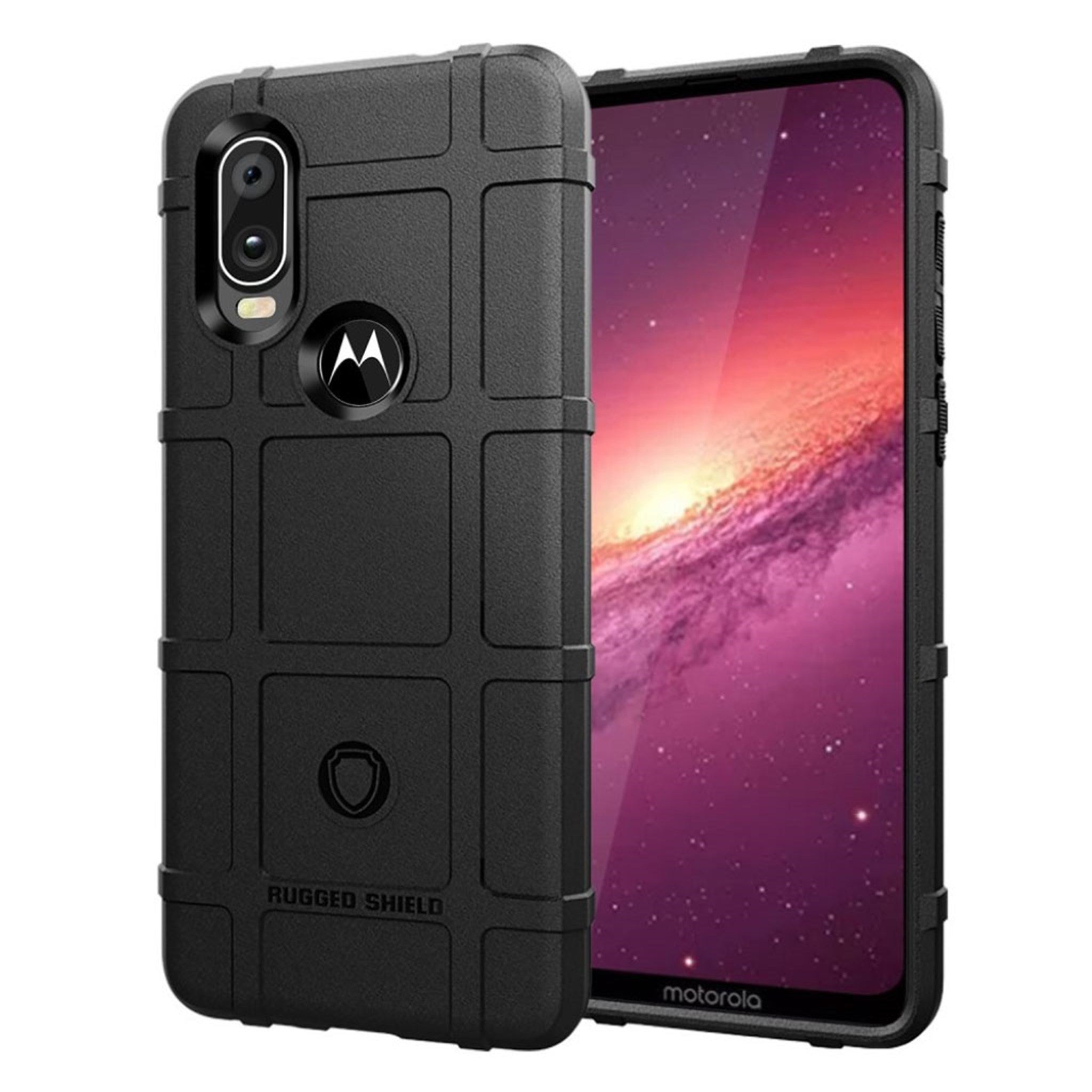 Rugged Shield Motorola One Action case - Black