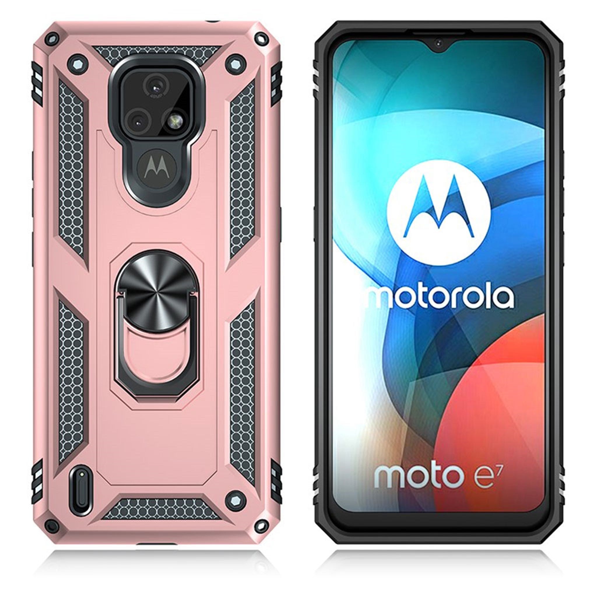 Bofink Combat Motorola Moto E7 case - Rose Gold