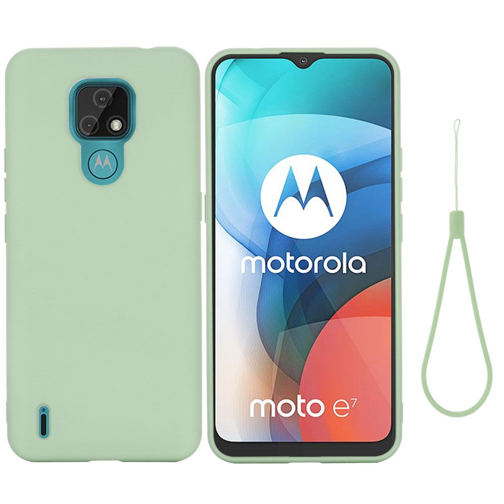 Matte liquid silicone cover for Motorola Moto E7 - Green