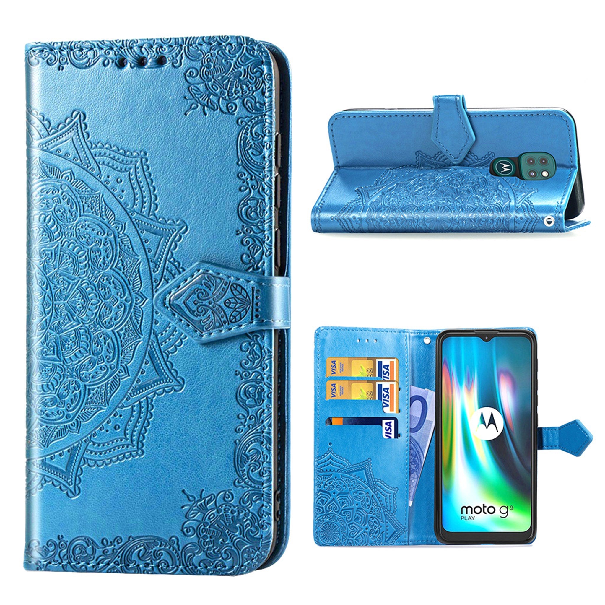 Mandala Motorola Moto G9 Play Flip case - Blue