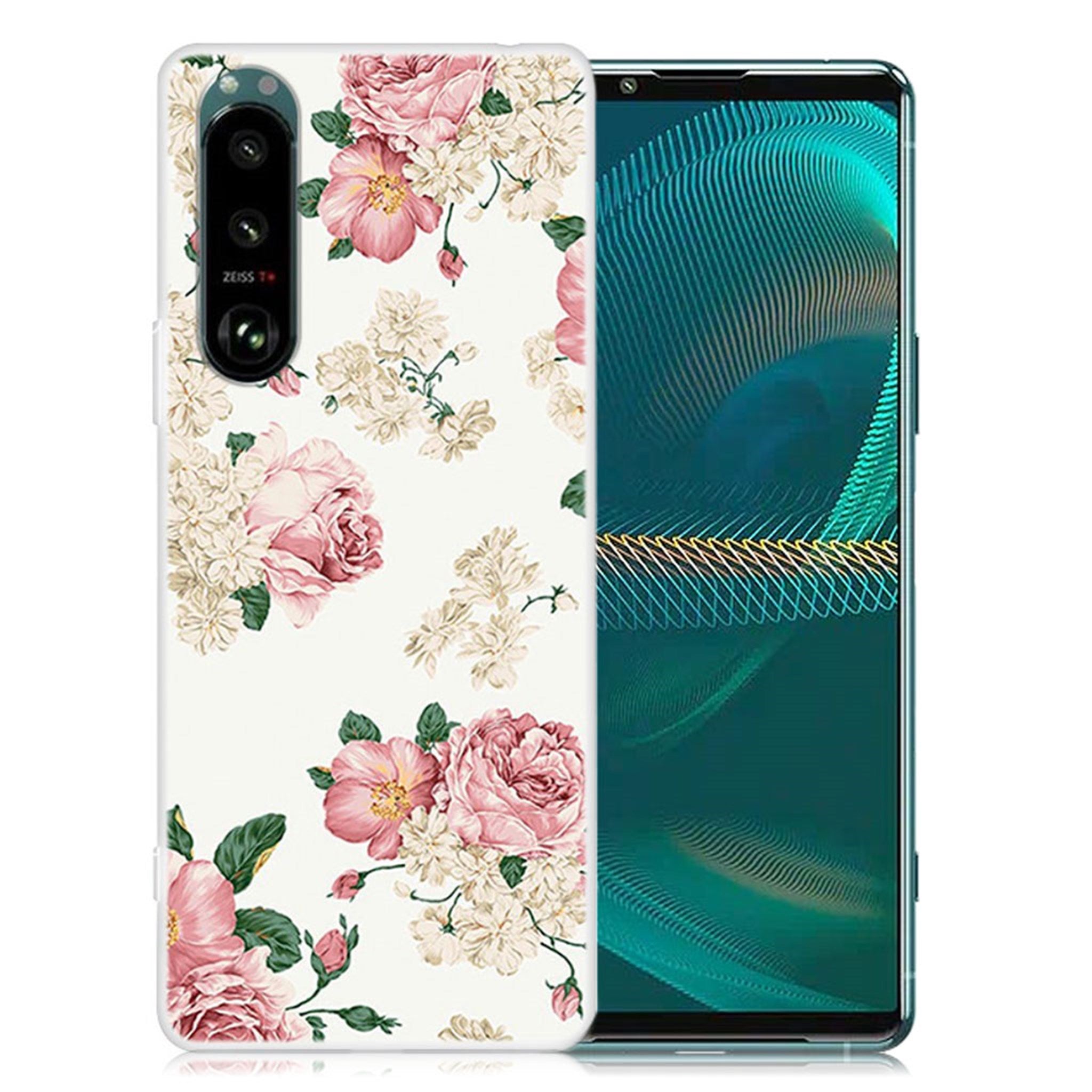 Deco Sony Xperia 5 III case - White Base Flower