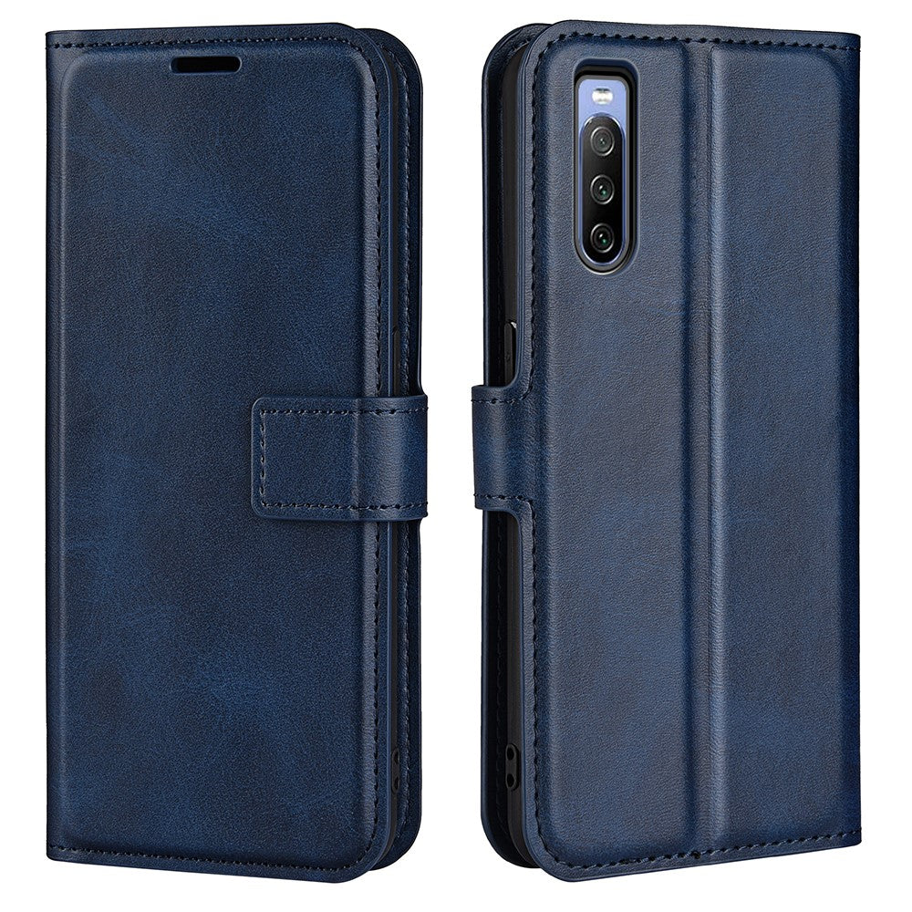 Wallet-style leather case for Sony Xperia 10 IV - Blue