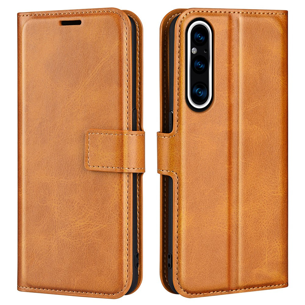 Wallet-style leather case for Sony Xperia 1 V - Yellow