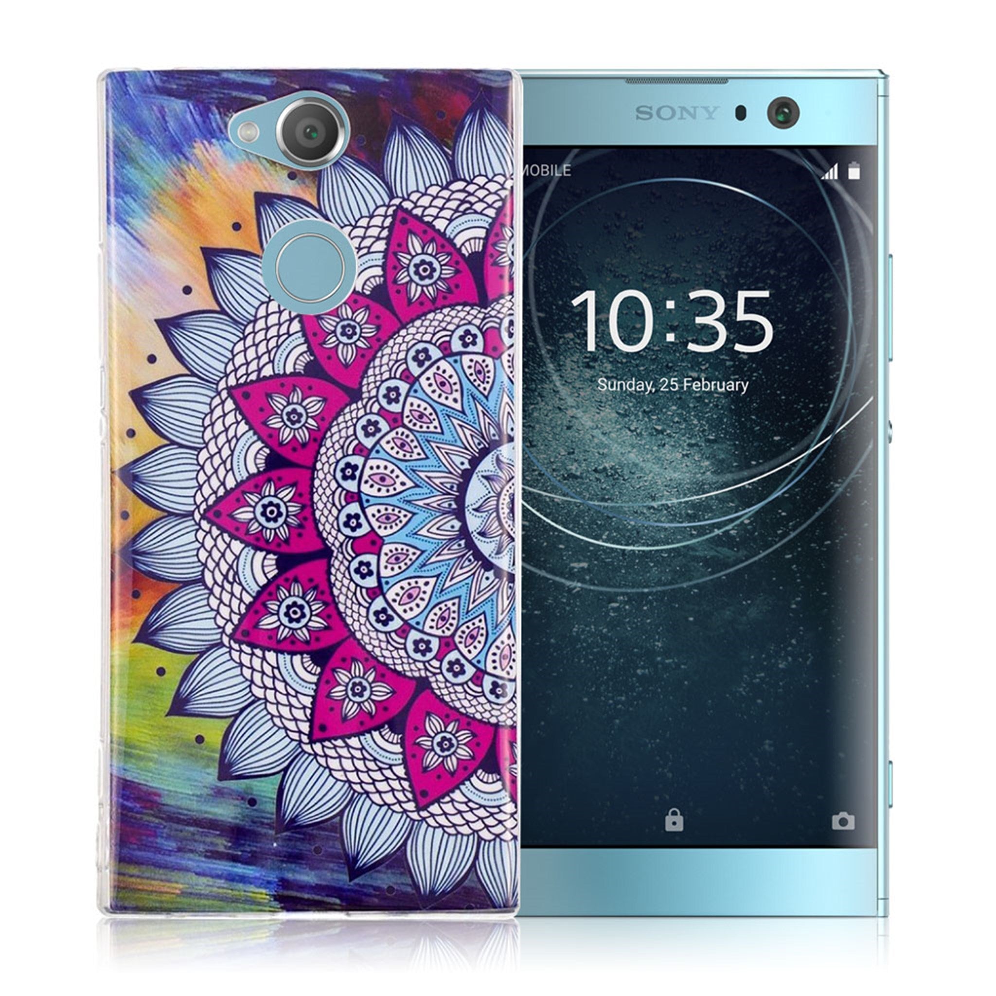 Sony Xperia XA2 pattern printing luminous case - Mandala Flower