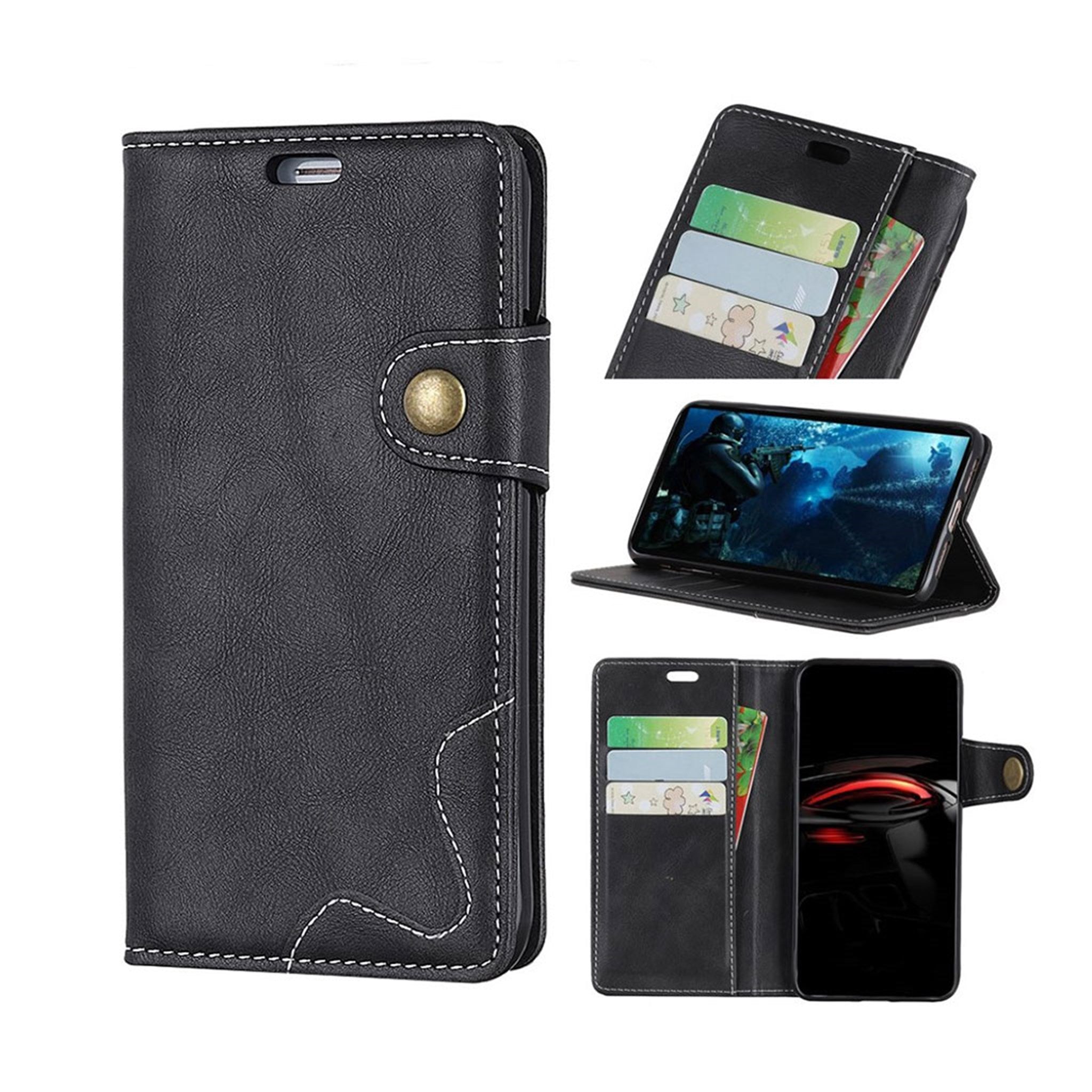 Sony Xperia XZ4 s-shape texture leather flip case - Black