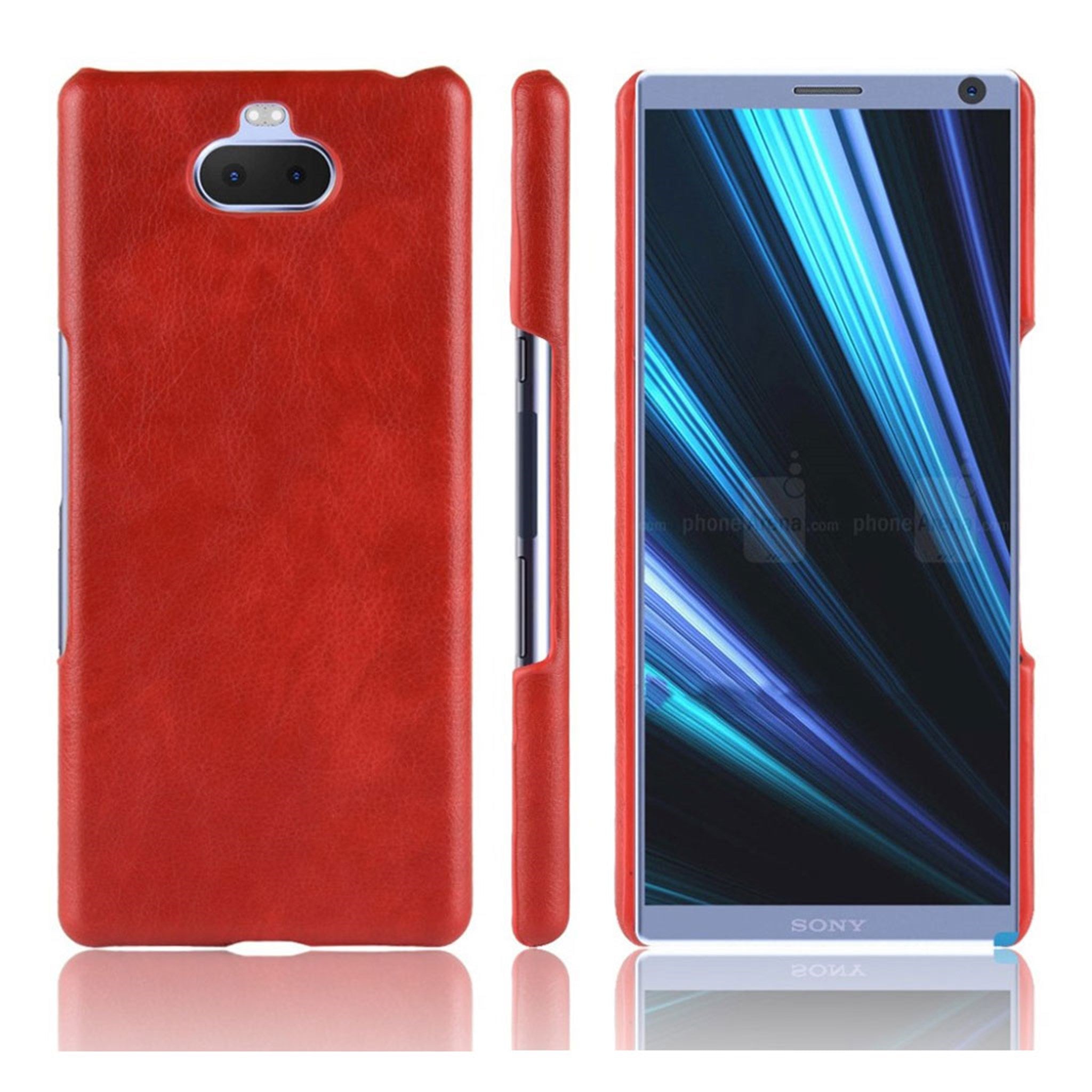 Sony Xperia 10 Plus litchi coated case - Red