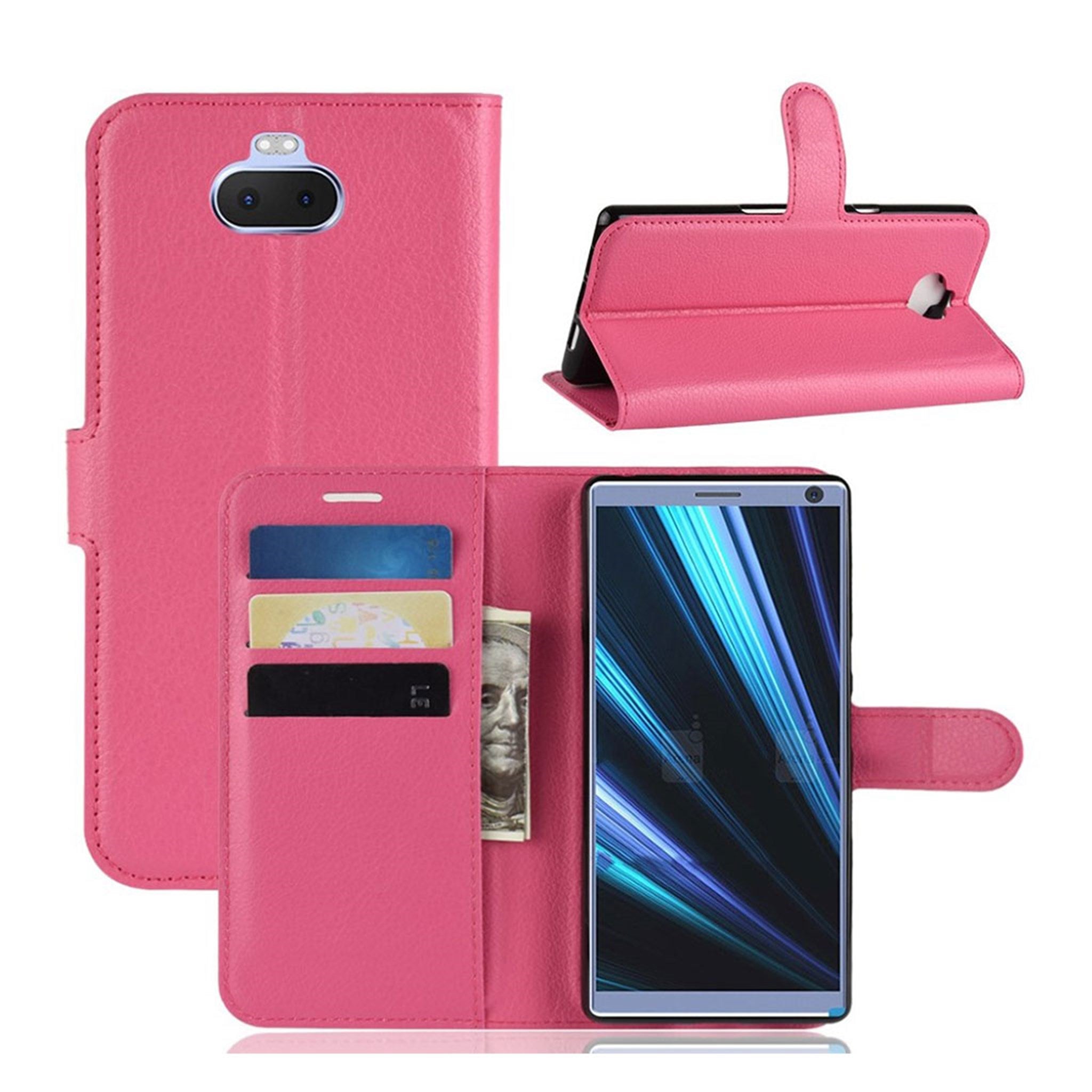 Sony Xperia 10 Plus litchi leather case - Rose