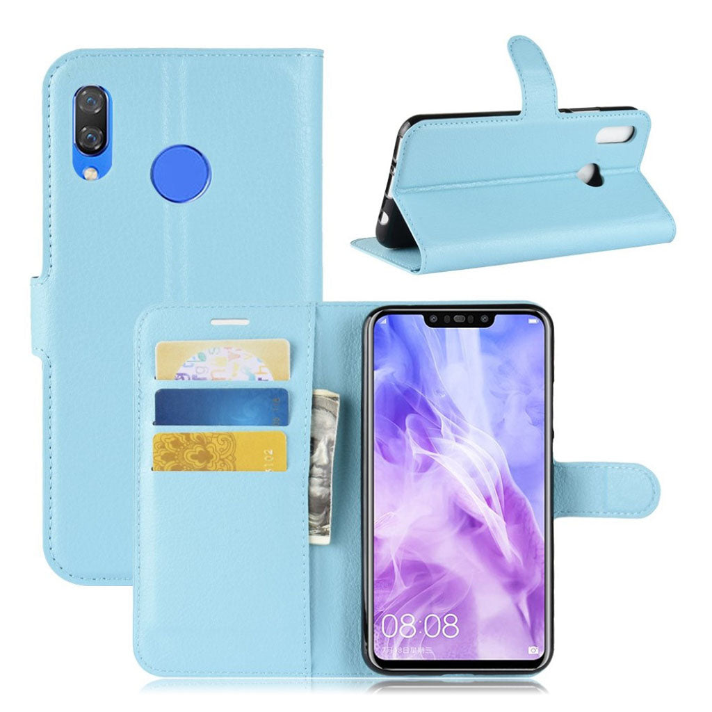 Huawei P Smart Plus litchi texture leather flip case - Blue