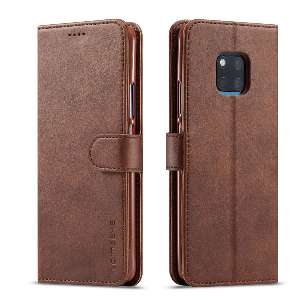 LC.IMEEKE Huawei Mate 20 Pro leather flip case - Coffee