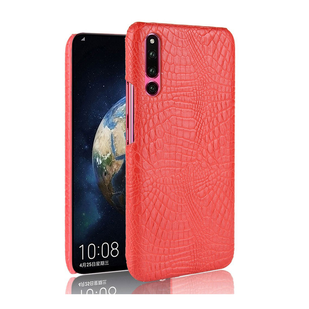 Huawei P30 crocodile texture leather case - Red