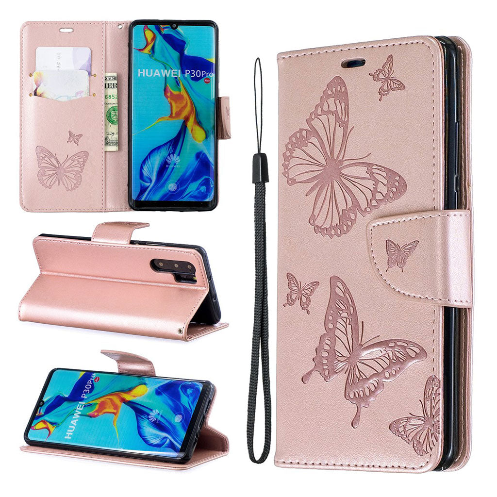 Butterfly Huawei P30 Pro flip case - Pink