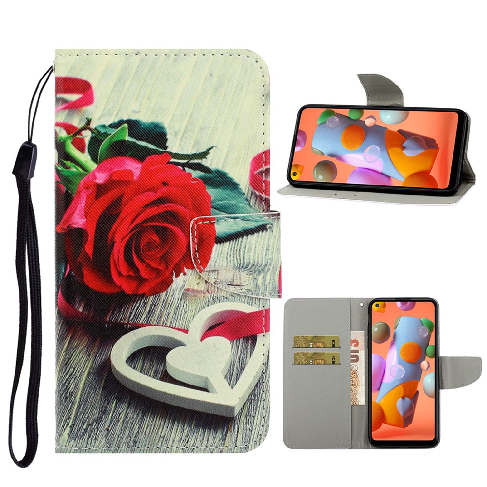 Wonderland Huawei P40 Lite E flip case - Red Rose