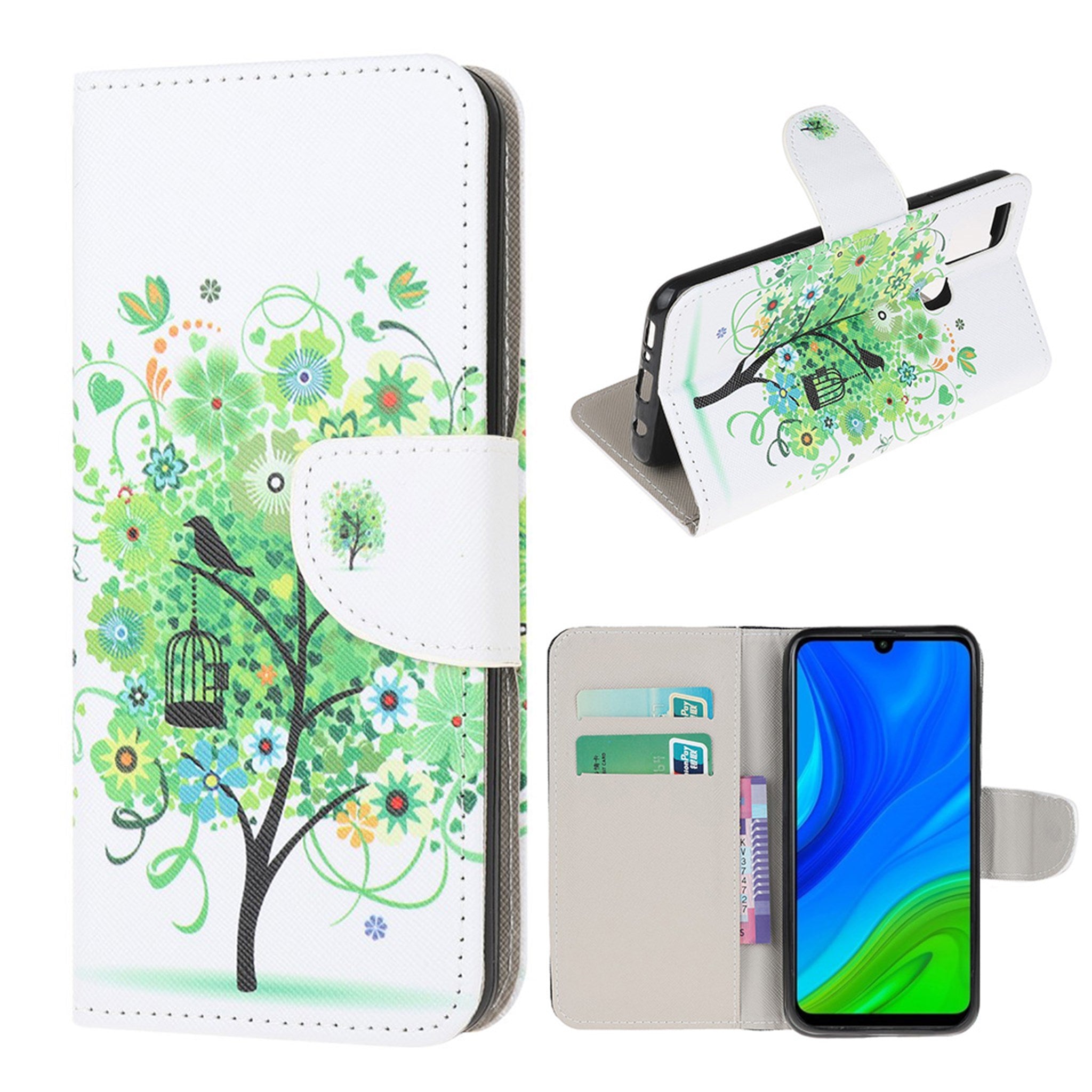 Wonderland Huawei P Smart 2020 flip case - Green Tree