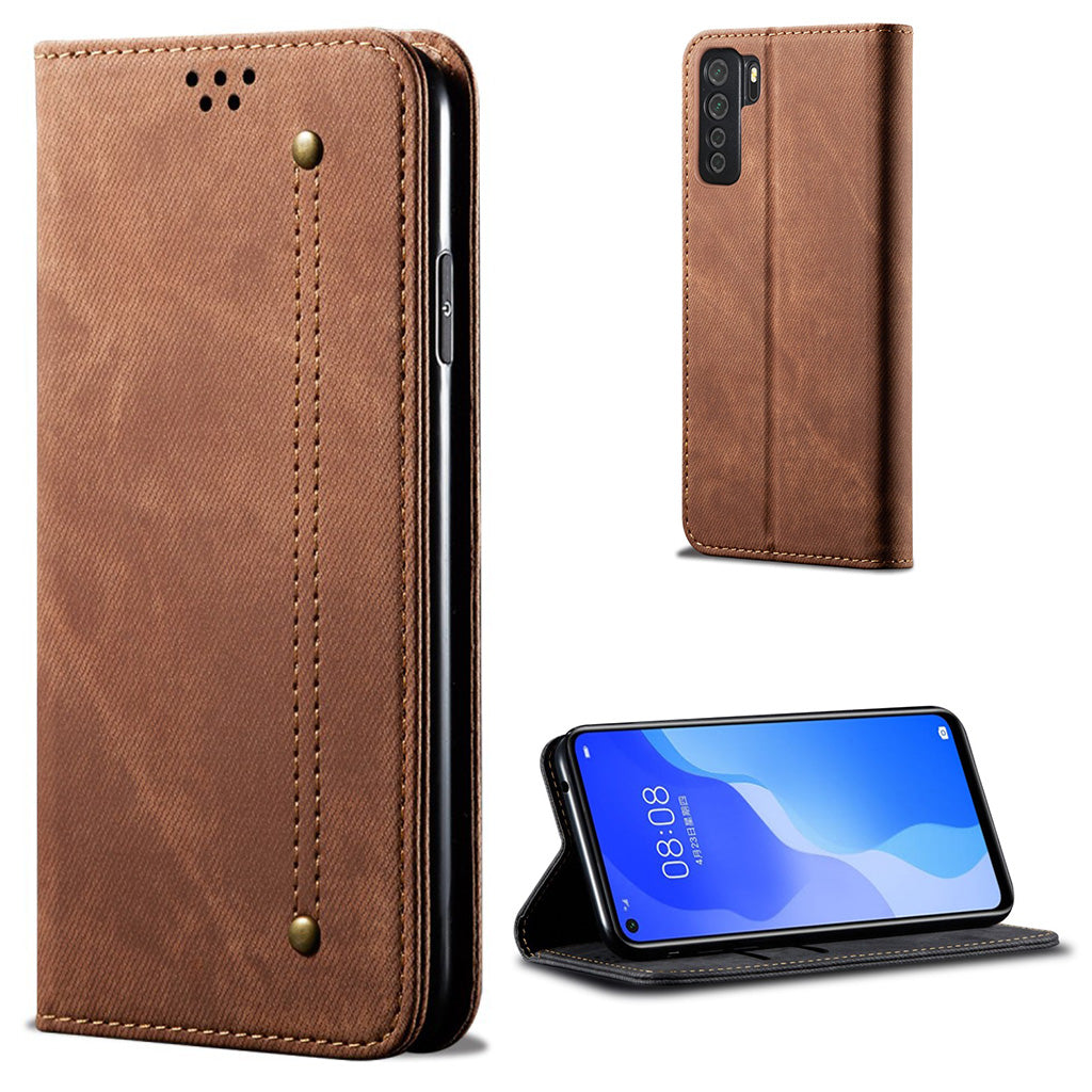 Jeans Huawei P40 Lite 5G Flip case - Brown