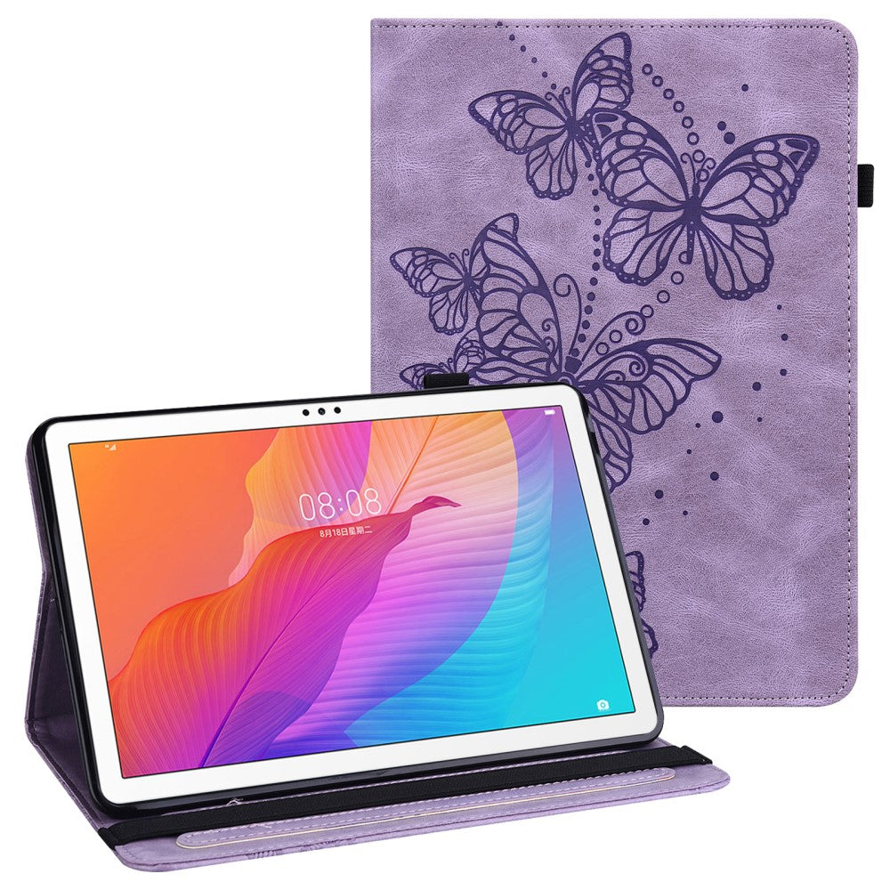 Huawei MatePad T10 / T10s butterfly imprint leather case - Purple