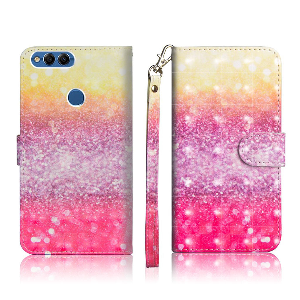 Huawei P Smart pattern printing leather flip case - Glittery Element