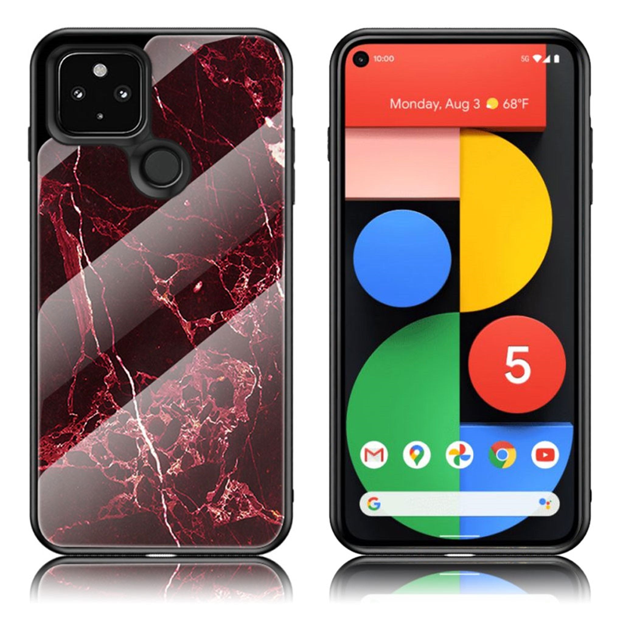 Fantasy Marble Google Pixel 5 cover - Blood Red Marble