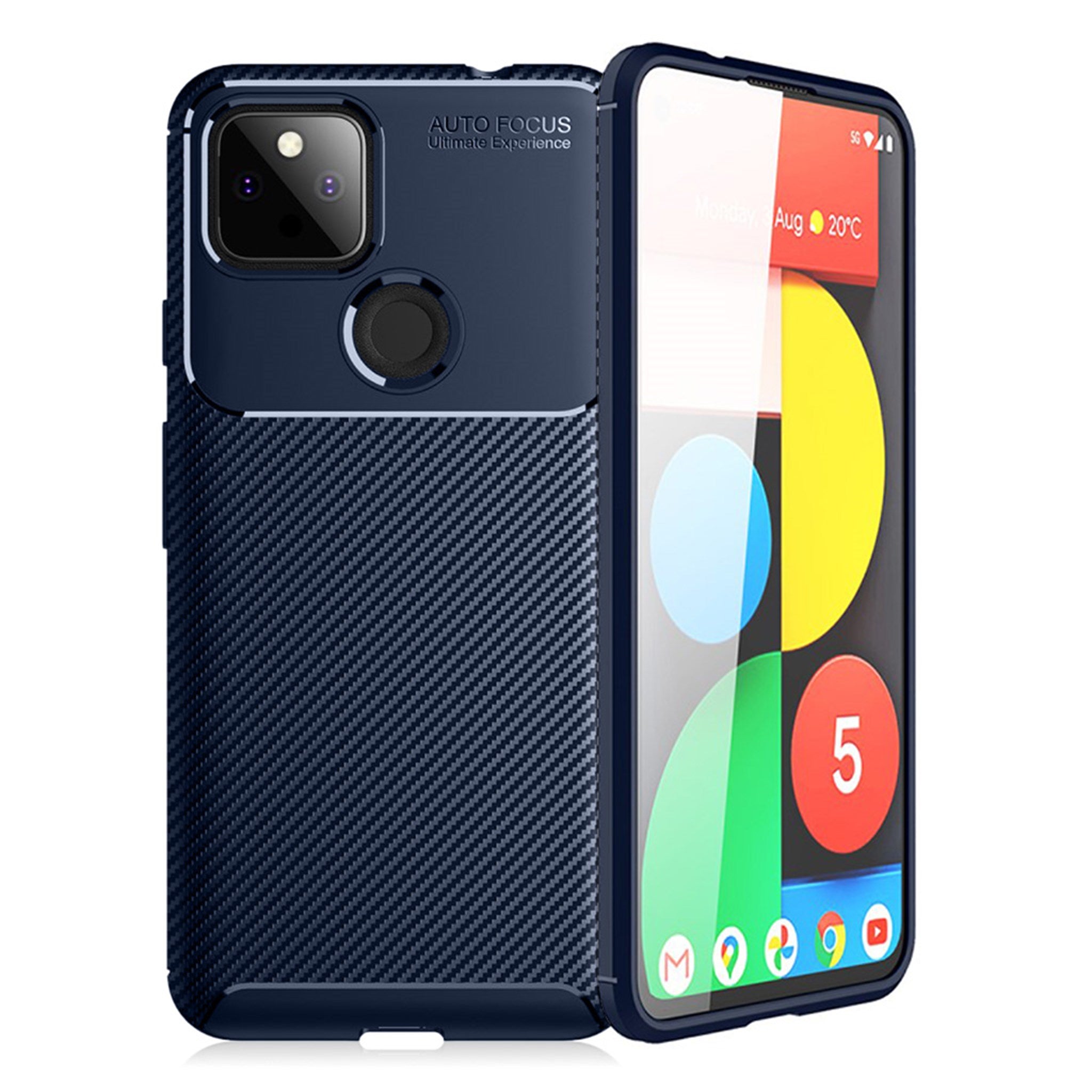 Carbon Shield Google Pixel 5a case - Blue